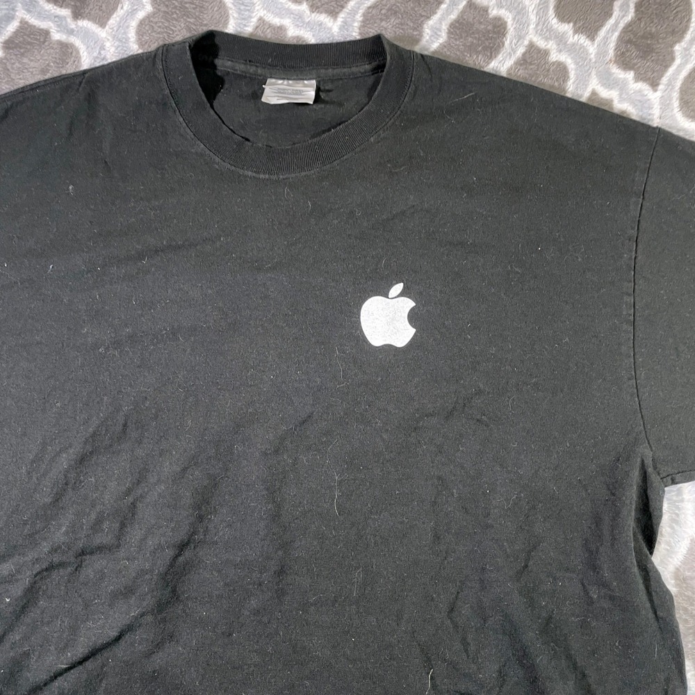Apple T-Shirt Men XL Black Short Sleeve Logo Port and Company Tee